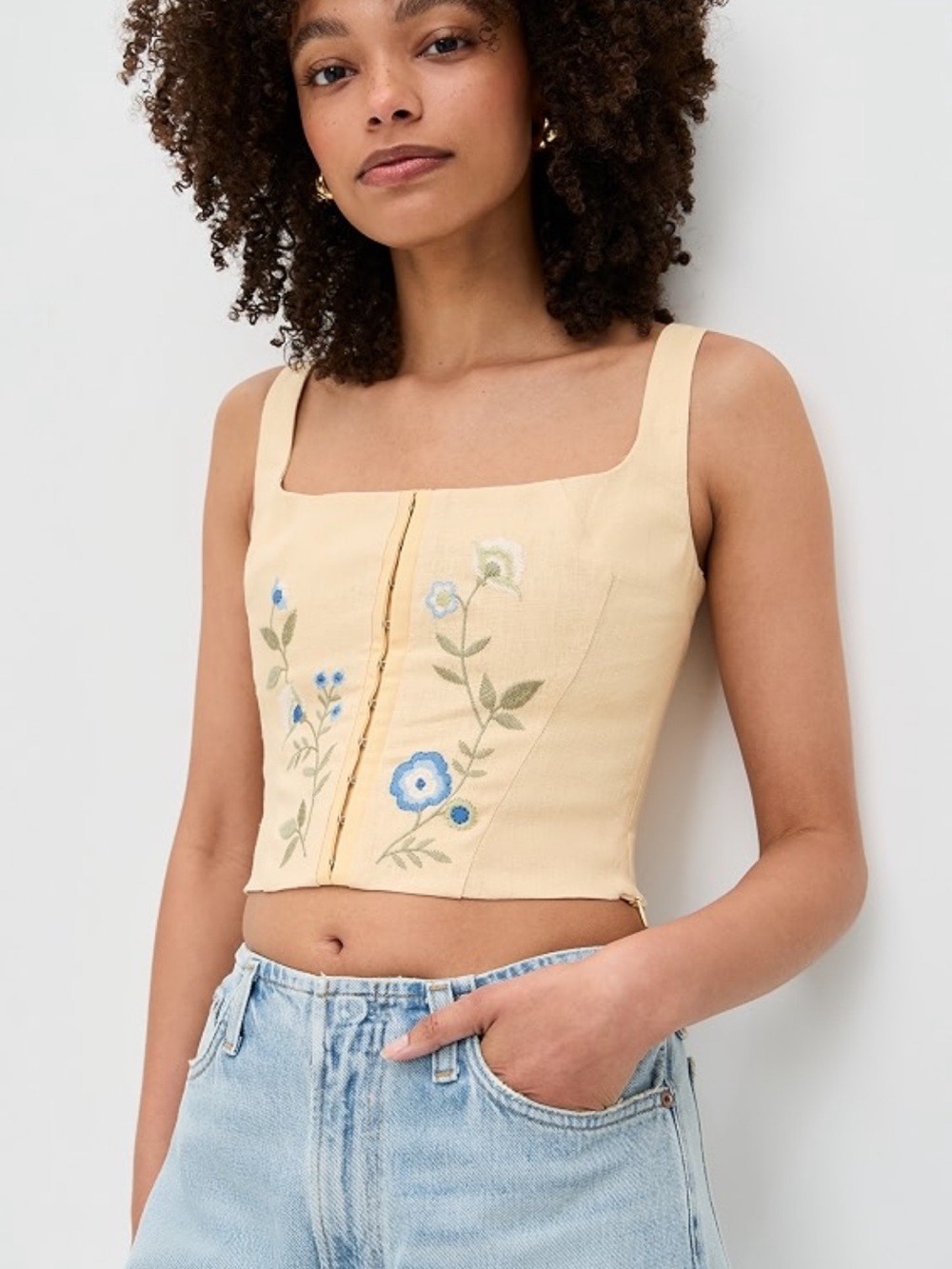 Reformation Juliet Linen Top